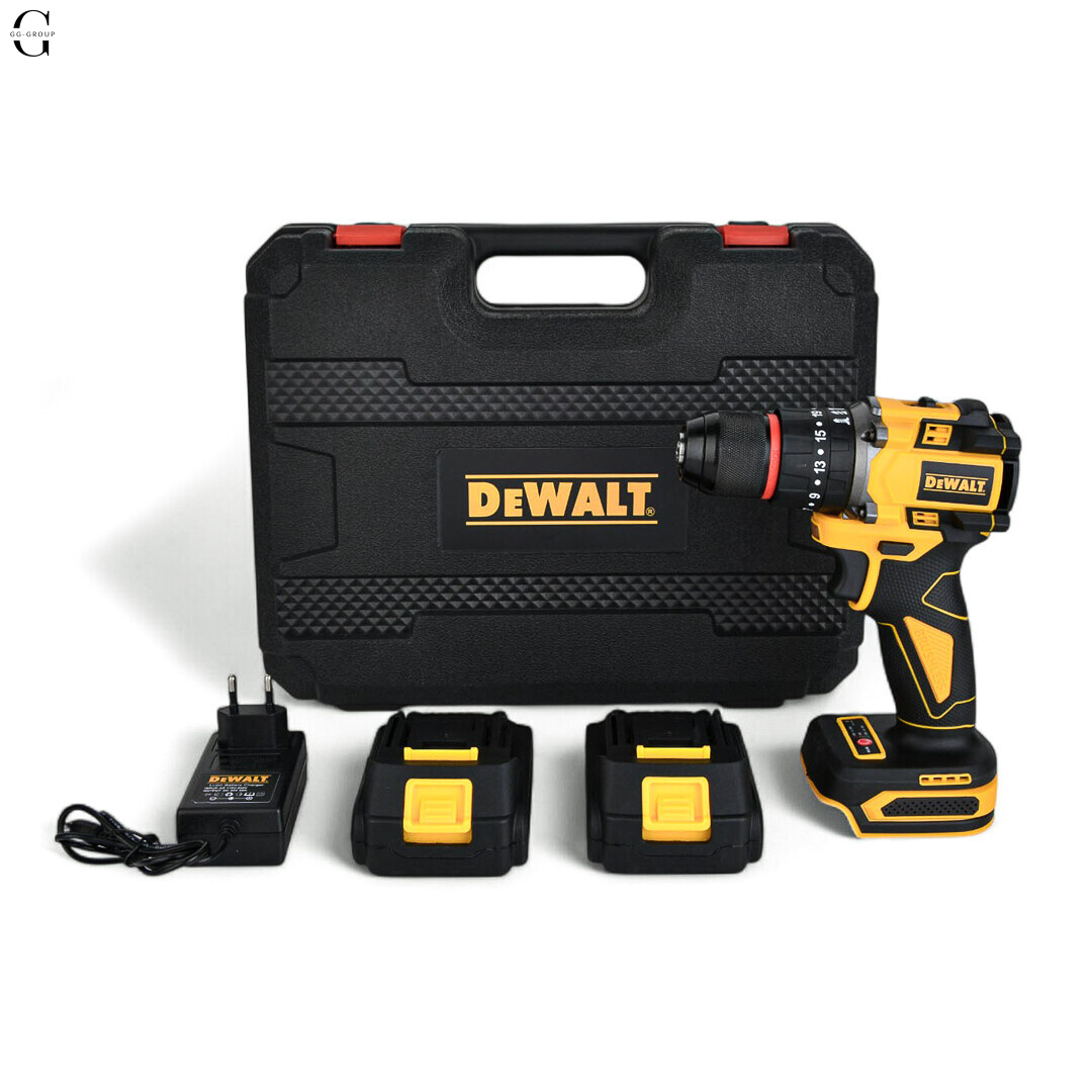 Шуруповерт DeWALT 21V Безщітковий + 2 АКБ 2Ah + Металевий патрон 